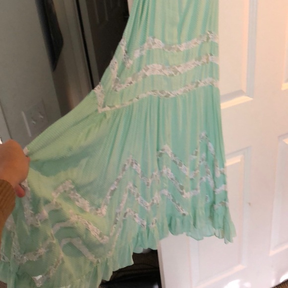 Mint Lace and dots Bohemian top - Picture 4 of 5